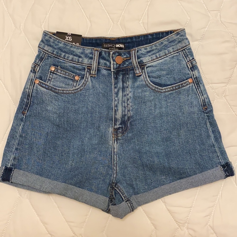 High Rise Denim Shorts